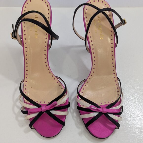 Kate Spade New York Purple/Black Strappy Sandals. Size 6.5 B Made in Italy - Picture 2 of 7
